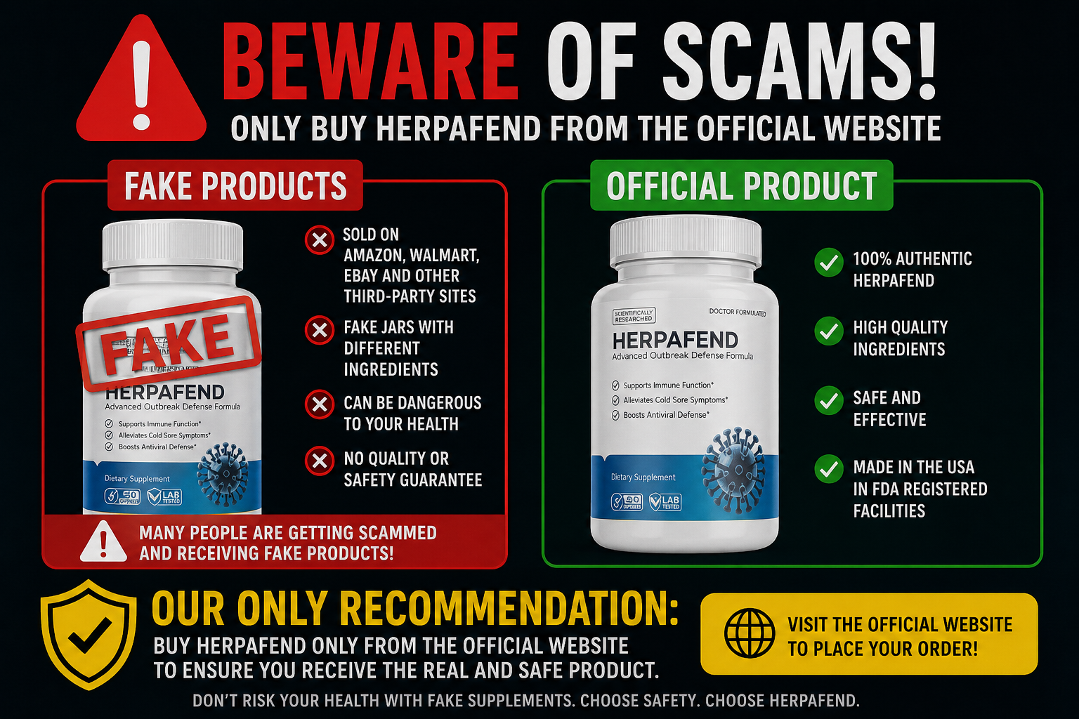 HerpaFend scam alert fake products warning